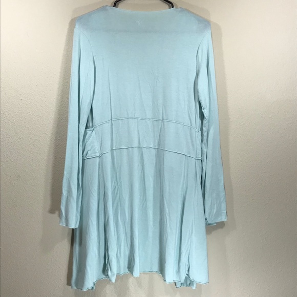 Blue Tie Front pocket kimono Cardigan style#44005 - Picture 2 of 8